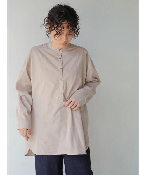 AMERICAN HOLIC(アメリカンホリック)の「バンドカラーバックスリットシャツチュニック *(Tシャツ/カットソー・レディース・チェック/オフホワイト/ピンク/ブラウン・FREE)」の21枚目の写真
