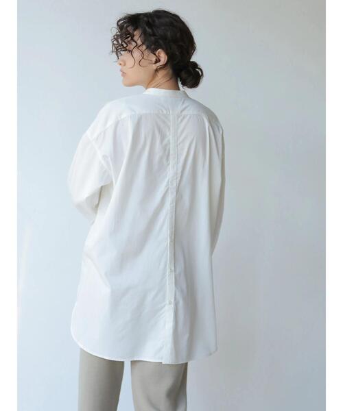 AMERICAN HOLIC(アメリカンホリック)の「バンドカラーバックスリットシャツチュニック *(Tシャツ/カットソー・レディース・チェック/オフホワイト/ピンク/ブラウン・FREE)」の16枚目の写真