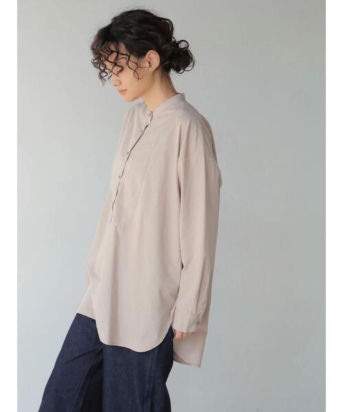 AMERICAN HOLIC(アメリカンホリック)の「バンドカラーバックスリットシャツチュニック *(Tシャツ/カットソー・レディース・チェック/オフホワイト/ピンク/ブラウン・FREE)」の14枚目の写真