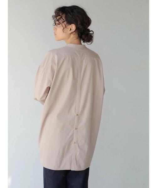 AMERICAN HOLIC(アメリカンホリック)の「バンドカラーバックスリットシャツチュニック *(Tシャツ/カットソー・レディース・チェック/オフホワイト/ピンク/ブラウン・FREE)」の12枚目の写真