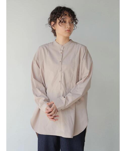 AMERICAN HOLIC(アメリカンホリック)の「バンドカラーバックスリットシャツチュニック *(Tシャツ/カットソー・レディース・チェック/オフホワイト/ピンク/ブラウン・FREE)」の11枚目の写真