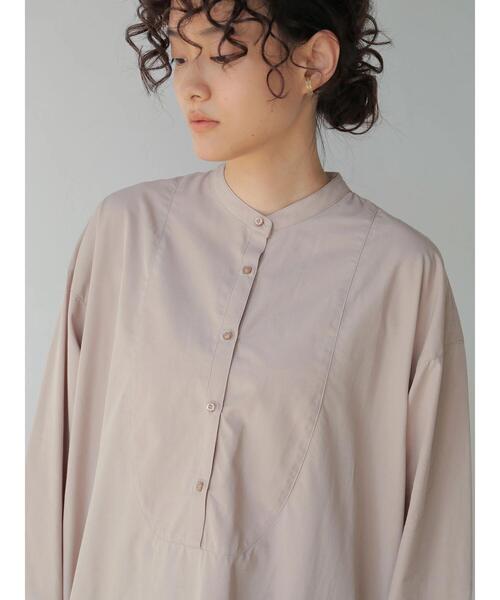 AMERICAN HOLIC(アメリカンホリック)の「バンドカラーバックスリットシャツチュニック *(Tシャツ/カットソー・レディース・チェック/オフホワイト/ピンク/ブラウン・FREE)」の10枚目の写真