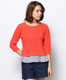 CIAOPANIC | 【Ciaopanic】裾ストライプ5分袖プルオーバー(ニット/セーター)