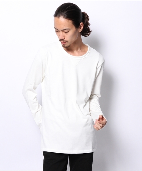 Lui's（ルイス）の「Lui's 裏パイルロングスリーブカットソー（Tシャツ/カットソー・メンズ・ブラック/グレー/ホワイト・SMALL/MEDIUM）」の2枚目の写真