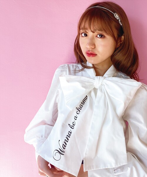 リボン　ブラウス　rosymonster bibiy birthdaybash KOL ME BABY（コルミーベイビー）の「◇BIGリボンブラウス