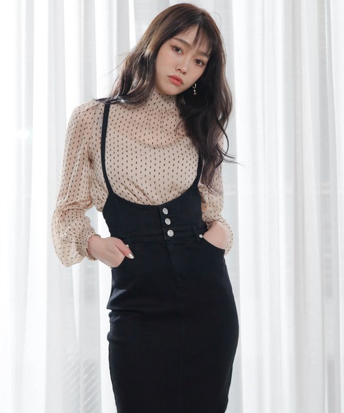 LIPSERVICE（リップサービス）の「キャミSETリボンシアーブラウス（シャツ/ブラウス・レディース・ベージュ/ホワイト/ブラック・FREE）」の7枚目の写真