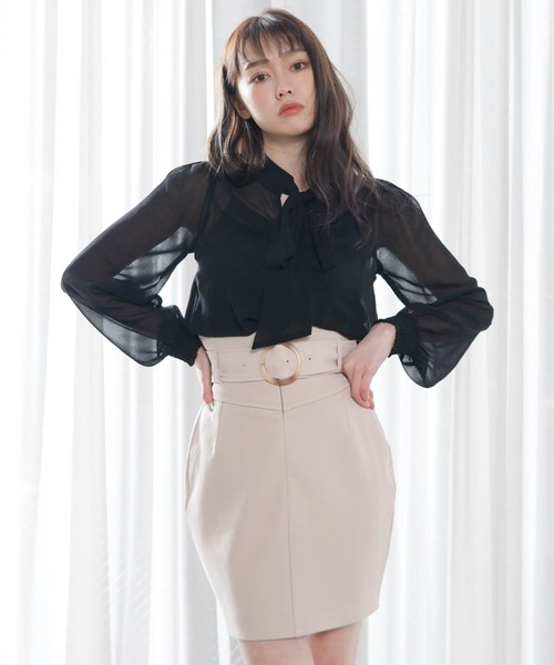 LIPSERVICE（リップサービス）の「キャミSETリボンシアーブラウス（シャツ/ブラウス・レディース・ベージュ/ホワイト/ブラック・FREE）」の11枚目の写真