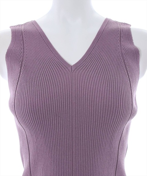 clear（クリア）の「リブニットタンクトップ（タンクトップ・レディース・ブラック/パープル/サンドベージュ/モカ・F）」の16枚目の写真