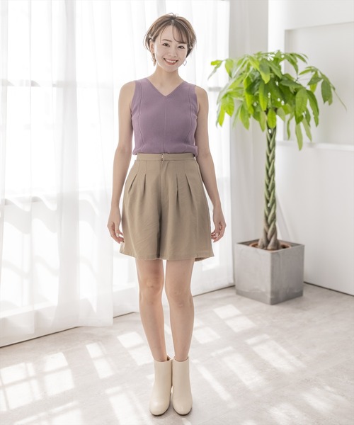 clear（クリア）の「リブニットタンクトップ（タンクトップ・レディース・ブラック/パープル/サンドベージュ/モカ・F）」の15枚目の写真