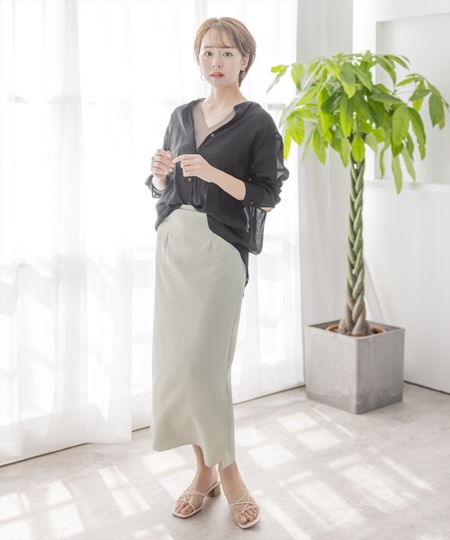 clear（クリア）の「リブニットタンクトップ（タンクトップ・レディース・ブラック/パープル/サンドベージュ/モカ・F）」の10枚目の写真