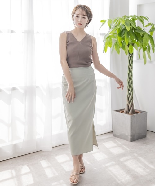 clear（クリア）の「リブニットタンクトップ（タンクトップ・レディース・ブラック/パープル/サンドベージュ/モカ・F）」の17枚目の写真