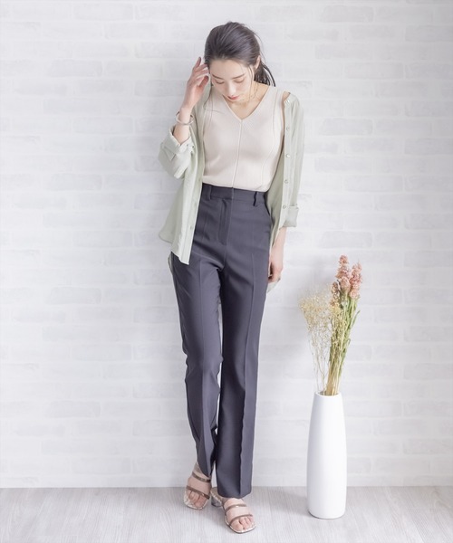 clear（クリア）の「リブニットタンクトップ（タンクトップ・レディース・ブラック/パープル/サンドベージュ/モカ・F）」の18枚目の写真