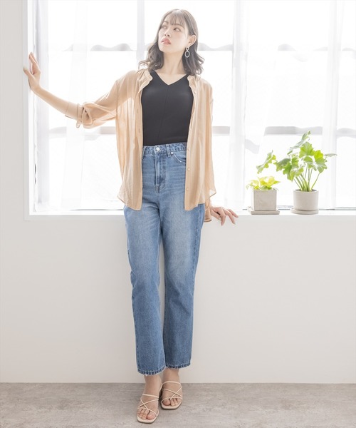 clear（クリア）の「リブニットタンクトップ（タンクトップ・レディース・ブラック/パープル/サンドベージュ/モカ・F）」の13枚目の写真