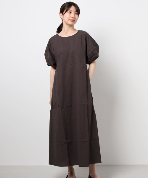 セール 綿麻ボリュームスリーブクルーネックマキシ丈ワンピース ワンピース Abitokyo アビトーキョー のファッション通販 Zozotown