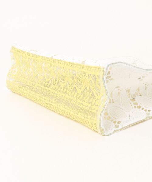 Casselini（キャセリーニ）の「・Casselini　レーストート＊（トートバッグ・レディース・ホワイト/ベージュ/ラベンダー・FREE）」の5枚目の写真