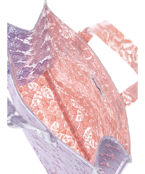 Casselini（キャセリーニ）の「・Casselini　レーストート＊（トートバッグ・レディース・ホワイト/ベージュ/ラベンダー・FREE）」の4枚目の写真