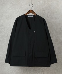 ビッグシルエット ノーカラー リップストップ ミリタリージャケット