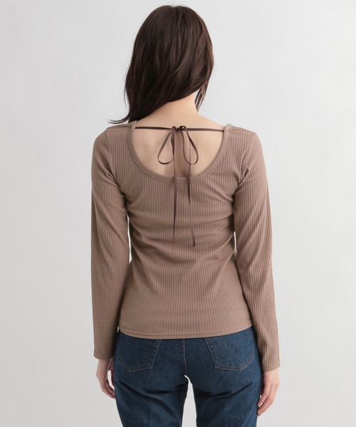 Andemiu（アンデミュウ）の「バックデザインカットソー948011（Tシャツ/カットソー・レディース・ブラック/ブラウン/オフホワイト・FREE）」の14枚目の写真