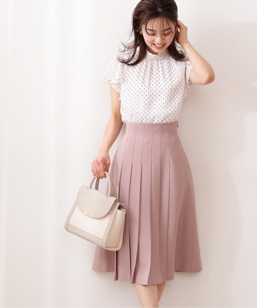 PROPORTION BODY DRESSING(プロポーションボディドレッシング)の「フロントタックスカート / 1211120505(スカート・レディース・ピンク系その他2/ダークベージュ/オフホワイト・SMALL/MEDIUM)」の3枚目の写真