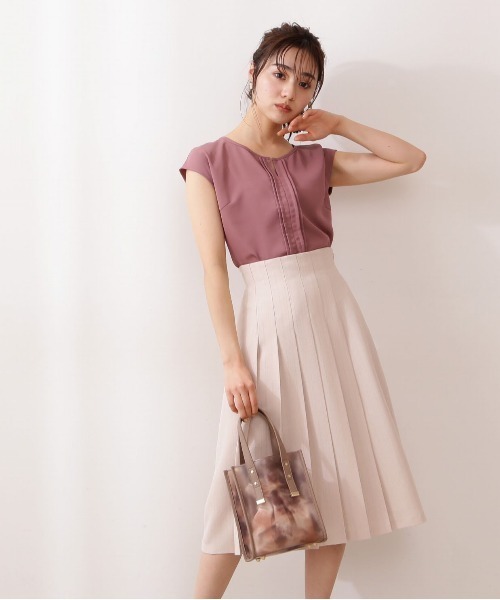 PROPORTION BODY DRESSING(プロポーションボディドレッシング)の「フロントタックスカート / 1211120505(スカート・レディース・ピンク系その他2/ダークベージュ/オフホワイト・SMALL/MEDIUM)」の8枚目の写真