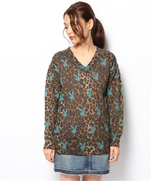 HYSTERIC GLAMOUR（ヒステリックグラマー）の「RABBITHEAD×LEO総柄 プルオーバー（ニット/セーター・レディース・ピンク系その他/ブルー系その他・FREE）」の3枚目の写真