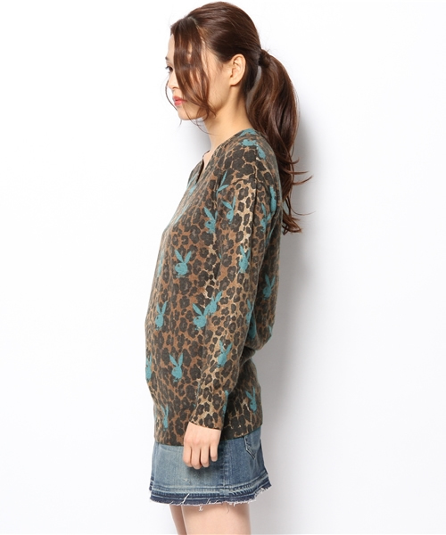 HYSTERIC GLAMOUR（ヒステリックグラマー）の「RABBITHEAD×LEO総柄 プルオーバー（ニット/セーター・レディース・ピンク系その他/ブルー系その他・FREE）」の4枚目の写真