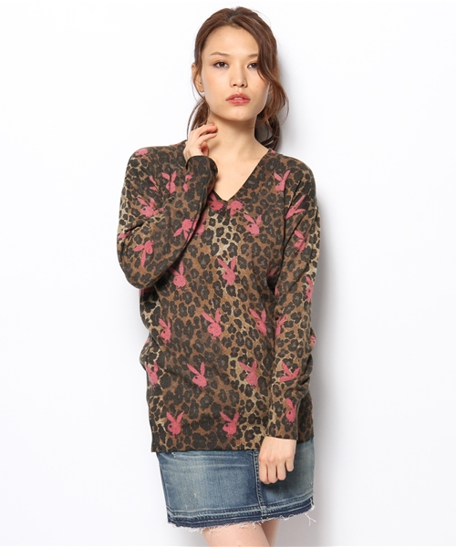 HYSTERIC GLAMOUR（ヒステリックグラマー）の「RABBITHEAD×LEO総柄 プルオーバー（ニット/セーター・レディース・ピンク系その他/ブルー系その他・FREE）」の12枚目の写真