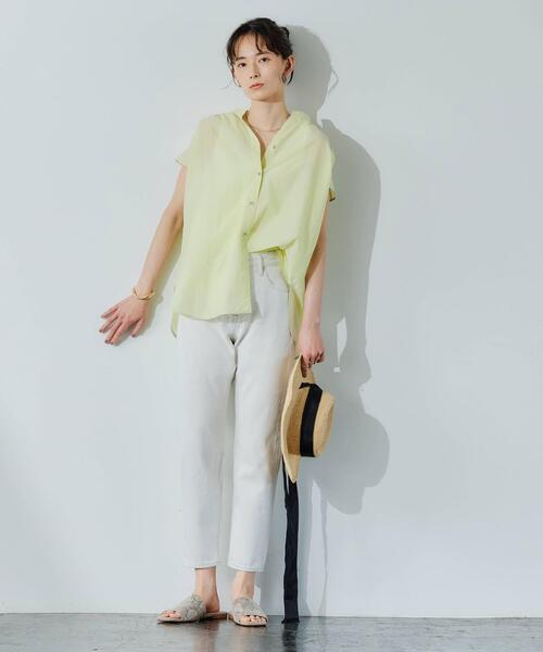 green label relaxing(グリーンレーベルリラクシング)の「FFC C/NY エアリー ギャザー ブラウス(シャツ/ブラウス・レディース・ライトブルー/ブラック/イエロー・FREE)」の18枚目の写真