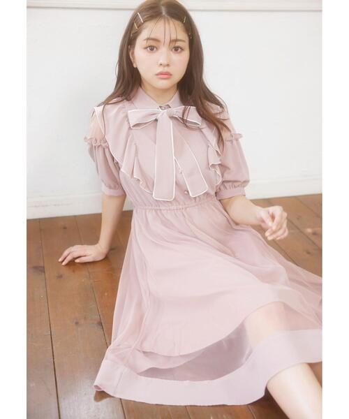 配色フリルボウタイ ワンピース ワンピース Ingni イング のファッション ワンピース セール