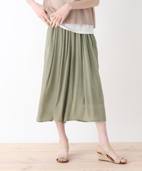 Cutie Blonde（キューティーブロンド）の「◆累計34万本！【S-L/すそくるっ】スラブ調ワイドパンツ（その他パンツ・レディース・ブラック/ダークオレンジ/カーキ/ライトベージュ/黄緑系・03/02/01）」の4枚目の写真