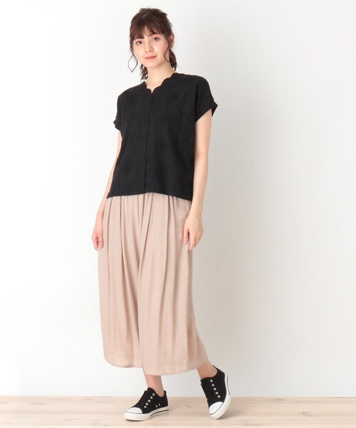 Cutie Blonde（キューティーブロンド）の「◆累計34万本！【S-L/すそくるっ】スラブ調ワイドパンツ（その他パンツ・レディース・ブラック/ダークオレンジ/カーキ/ライトベージュ/黄緑系・03/02/01）」の7枚目の写真