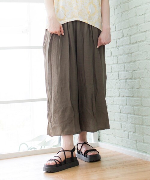 Cutie Blonde（キューティーブロンド）の「◆累計34万本！【S-L/すそくるっ】スラブ調ワイドパンツ（その他パンツ・レディース・ブラック/ダークオレンジ/カーキ/ライトベージュ/黄緑系・03/02/01）」の16枚目の写真