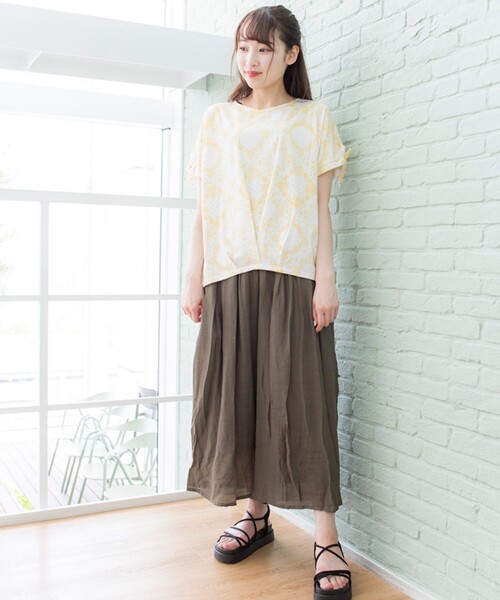 Cutie Blonde（キューティーブロンド）の「◆累計34万本！【S-L/すそくるっ】スラブ調ワイドパンツ（その他パンツ・レディース・ブラック/ダークオレンジ/カーキ/ライトベージュ/黄緑系・03/02/01）」の17枚目の写真