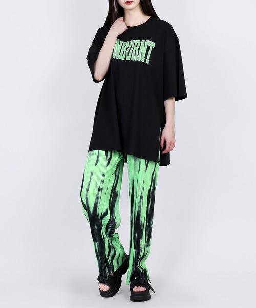 Figments（フィグメンツ）の「SUNBURNTロゴT（Tシャツ/カットソー・レディース・ブラック/グリーン・FREE）」の3枚目の写真