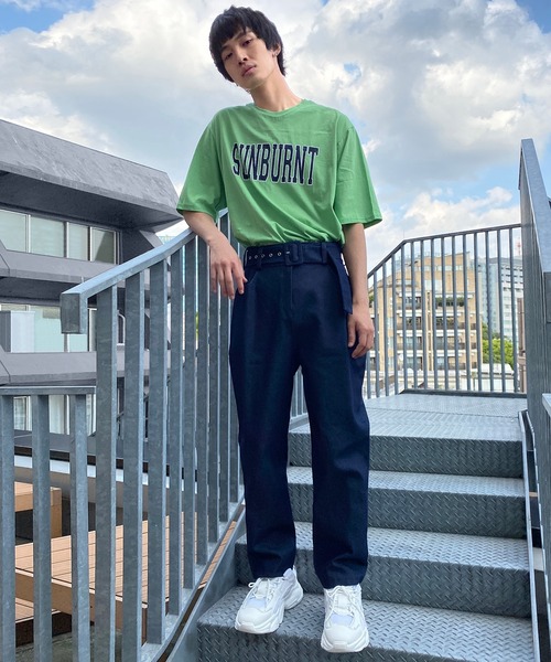 Figments（フィグメンツ）の「SUNBURNTロゴT（Tシャツ/カットソー・レディース・ブラック/グリーン・FREE）」の5枚目の写真