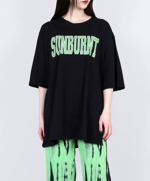 Figments（フィグメンツ）の「SUNBURNTロゴT（Tシャツ/カットソー・レディース・ブラック/グリーン・FREE）」の18枚目の写真