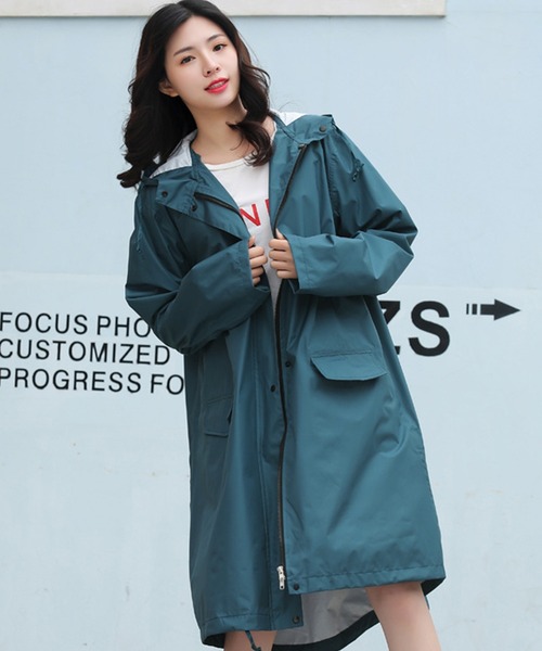 DAY CLOSET（デイ クローゼット）の「撥水フードレインコート+収納袋 2