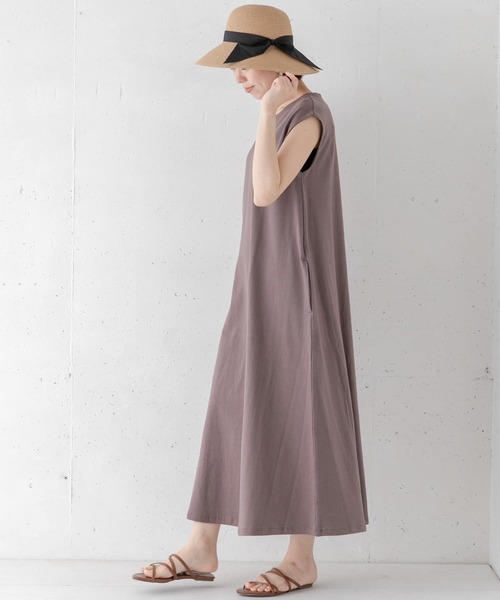 URBAN RESEARCH Sonny Label（アーバンリサーチサニーレーベル）の「ストライプジャガードAラインワンピース（ワンピース・レディース・チャコールグレー/オフホワイト/パープル・FREE）」の4枚目の写真