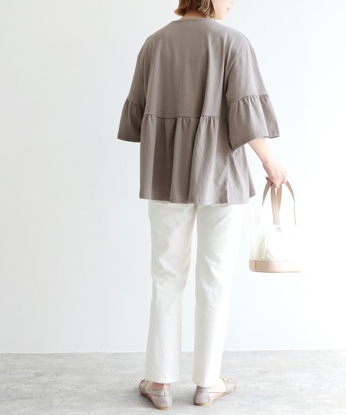 reca（レカ）の「ギャザーフレアカットソー（Tシャツ/カットソー・レディース・ブラック/オフホワイト/グレイッシュベージュ・FREE）」の10枚目の写真