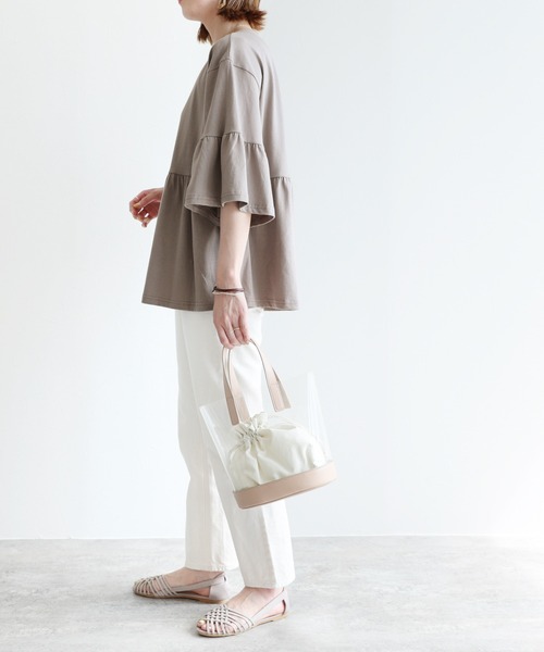 reca（レカ）の「ギャザーフレアカットソー（Tシャツ/カットソー・レディース・ブラック/オフホワイト/グレイッシュベージュ・FREE）」の11枚目の写真