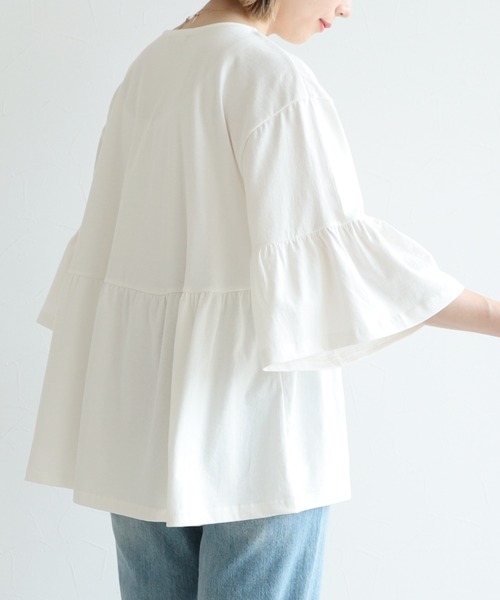 reca（レカ）の「ギャザーフレアカットソー（Tシャツ/カットソー・レディース・ブラック/オフホワイト/グレイッシュベージュ・FREE）」の13枚目の写真