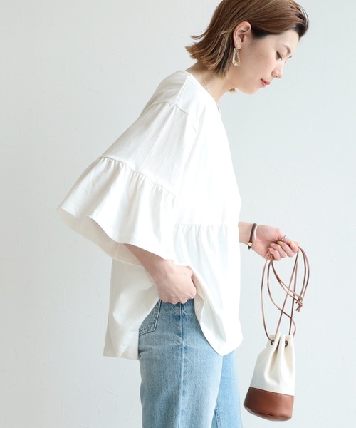 reca（レカ）の「ギャザーフレアカットソー（Tシャツ/カットソー・レディース・ブラック/オフホワイト/グレイッシュベージュ・FREE）」の16枚目の写真