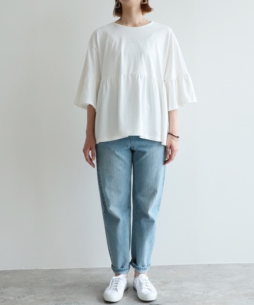 reca（レカ）の「ギャザーフレアカットソー（Tシャツ/カットソー・レディース・ブラック/オフホワイト/グレイッシュベージュ・FREE）」の20枚目の写真