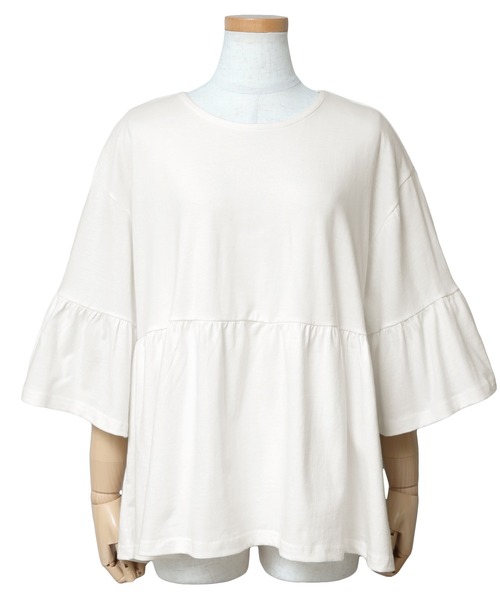 reca（レカ）の「ギャザーフレアカットソー（Tシャツ/カットソー・レディース・ブラック/オフホワイト/グレイッシュベージュ・FREE）」の19枚目の写真