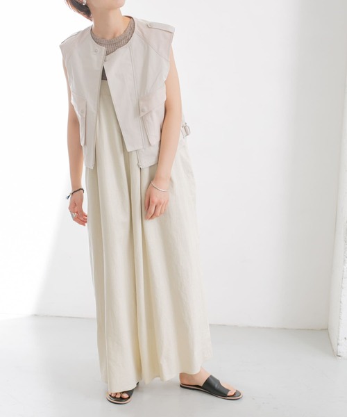 KBF（ケイビーエフ）の「ワイドタックサロペット（サロペット/オーバーオール・レディース・パープル系その他/ライトベージュ/ブラック・ONE）」の8枚目の写真