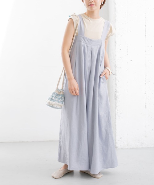 KBF（ケイビーエフ）の「ワイドタックサロペット（サロペット/オーバーオール・レディース・パープル系その他/ライトベージュ/ブラック・ONE）」の19枚目の写真