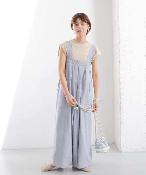 KBF（ケイビーエフ）の「ワイドタックサロペット（サロペット/オーバーオール・レディース・パープル系その他/ライトベージュ/ブラック・ONE）」の20枚目の写真