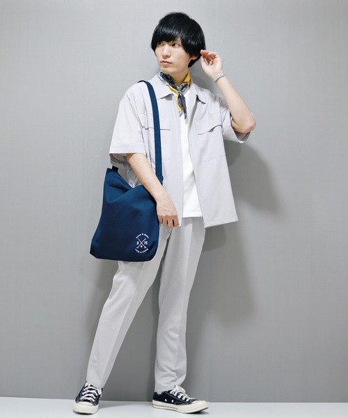 Beauty&Habit（ビューティアンドハビット）の「【Beauty＆Habit】キャンバスワンポイントロゴショルダーバッグ（ショルダーバッグ・メンズ・ブラック/ネイビー/グレー・FREE）」の7枚目の写真