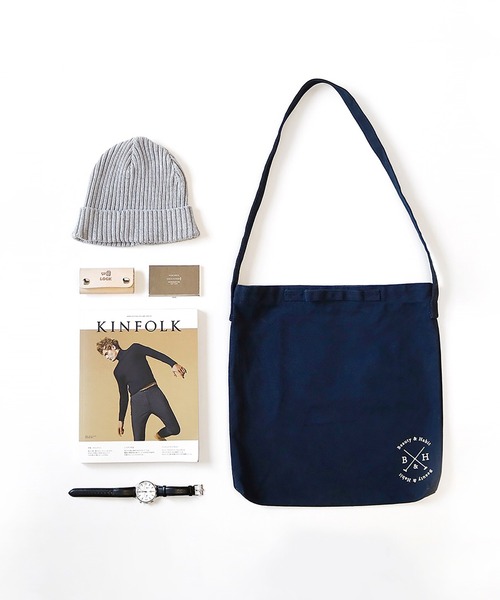 Beauty&Habit（ビューティアンドハビット）の「【Beauty＆Habit】キャンバスワンポイントロゴショルダーバッグ（ショルダーバッグ・メンズ・ブラック/ネイビー/グレー・FREE）」の8枚目の写真