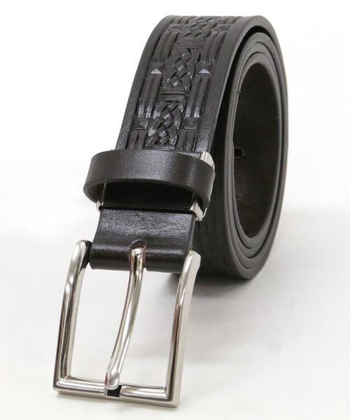 Wrangler(ラングラー)の「Wrangler/ラングラー 日本製 型押し レザーベルト(ベルト・メンズ・ブラック/ダークブラウン/ブラウン・FREE)」の6枚目の写真